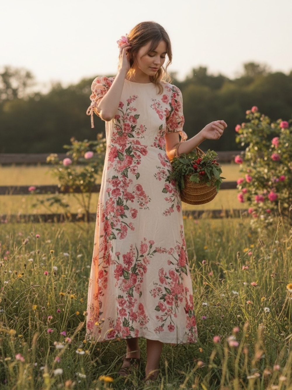 Faithfull The Brand | LIKE NEW Brida midi dress in Magnolia floral print size 4